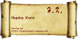 Hupka Kont névjegykártya